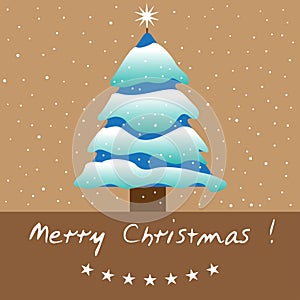 Fir tree covered by snow