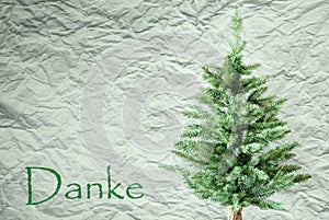Fir Tree, Creasy Paper Background, Danke Means Thank You
