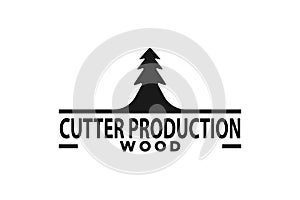 fir tree, cutter logo Designs Inspiration Isolated on White Background.