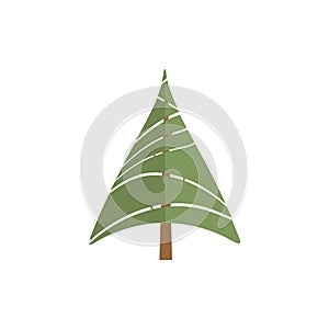 fir tree flat vector illustration