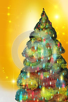 Fir-tree on a Goldish background