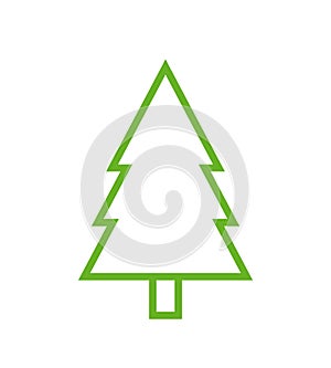 Fir tree outline icon, modern minimal flat design style. Spruce vector illustration, pine linear symbol