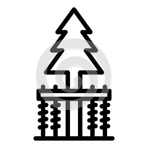 Fir tree rope park icon outline vector. Adventure sport