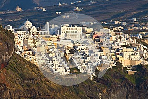 Fira city at Santorini island in Greece