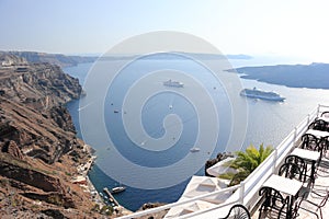 Fira on Santorini Island. The Cyclades, Greece.