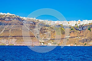 Fira Thera village scenic view Santorini island Greece