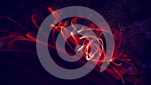 Fire abstract background seamless loop. Technology background. Red abstract particles.