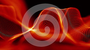 Fire abstract background seamless loop. Technology background. Red abstract particles.