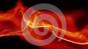 Fire abstract background seamless loop. Technology background. Red abstract particles.