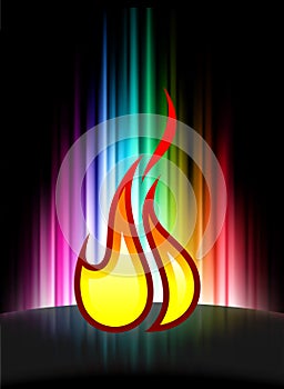 Fire on Abstract Spectrum Background