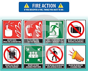 Fire action emergency procedure (evacuation procedure)