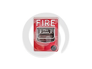 Fire alarm box isolate on white