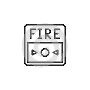 Fire alarm button line icon