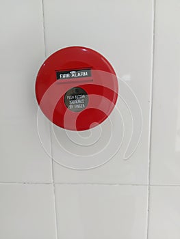 fire alarm button in a public building