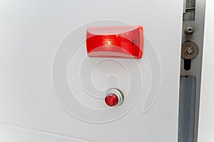 Fire alarm button on the wall