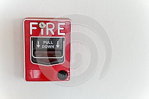 Fire Alarm Call Point on concrete wall