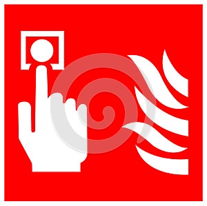 Fire Alarm Call Point Symbol Sign Isolate On White Background,Vector Illustration EPS.10