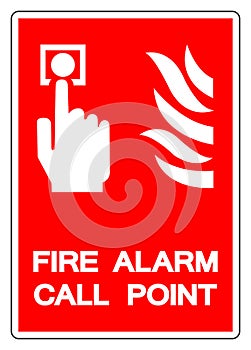 Fire Alarm Call Point Symbol Sign, Vector Illustration, Isolate On White Background Label. EPS10