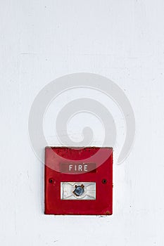 Fire alarm on cement wall