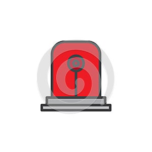 Fire alarm light filled outline icon photo