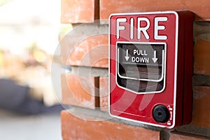 Fire Alarm Signal on Brick wall