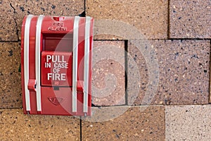 Fire Alarm  Signal on Brick wall