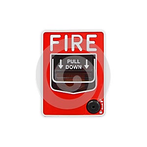 Fire alarm switch box. Pull down to activated the alarm.