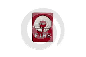 Fire alarm switch isolated on white background