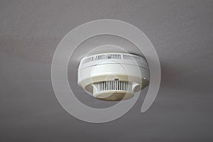 Fire alarm system on the ceiling. Smoke detector on the ceiling