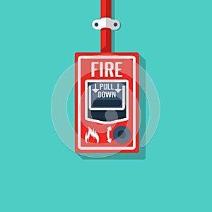 Fire alarm system. Fire button