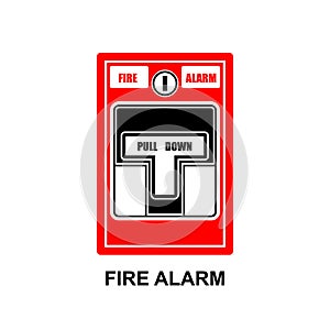 Fire alarm system. Fire equipment isolated on background