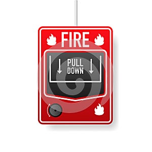 Fire alarm system. Fire equipment Isolated on a White Background