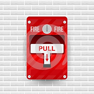 Fire alarm system. Fire equipment. Vector stock illustration