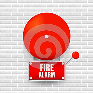 Fire alarm system. Fire equipment. Vector stock illustration