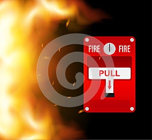 Fire alarm system. Fire equipment. Vector stock illustration