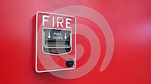 Fire alarm system notifier on red background