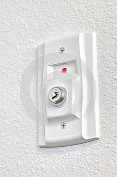 A fire alarm test switch.