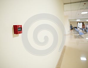 Fire alarm on the wall