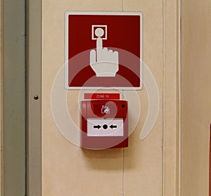 Fire alarms, emergency push buttons, signal to alert everyone an