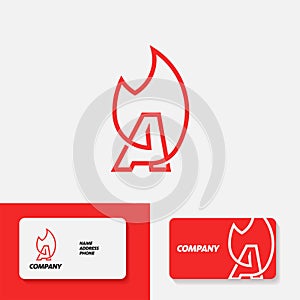 Fire Alphabet Logo A