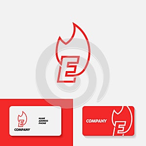 Fire Alphabet Logo E