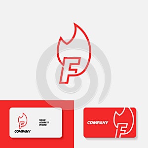 Fire Alphabet Logo F