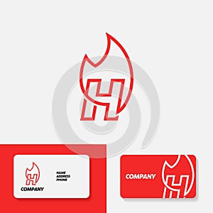 Fire Alphabet Logo H