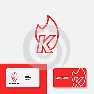 Fire Alphabet Logo K