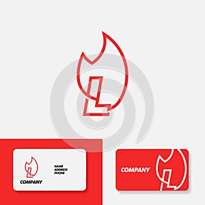 Fire Alphabet Logo L