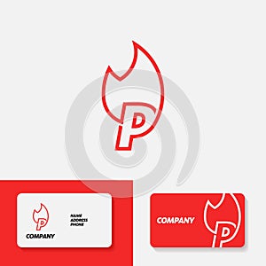 Fire Alphabet Logo P