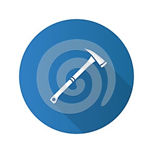 Fire axe flat design long shadow glyph icon