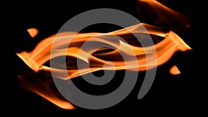 fire background burning flame frame on a black background