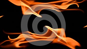 fire background burning flame frame on a black background