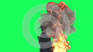 Fire Ball Explosion on green screen